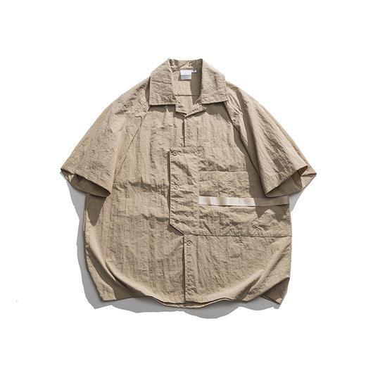 Camisa Vintage Azul Estilo Cubano con Bolsillos Grandes - Perfecta para Verano - Image 8