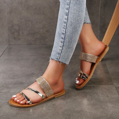 Sandalias Planas de Verano con Strass Romanas - Tallas Grandes - Image 11