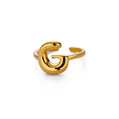Anillo de Letras Bubble Dorado en Oro 18K Chapado - Image 12