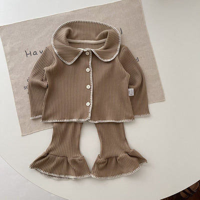 Conjunto de Dos Piezas Cardigan Tejido y Pantalón Acampanado para Bebé - Image 19