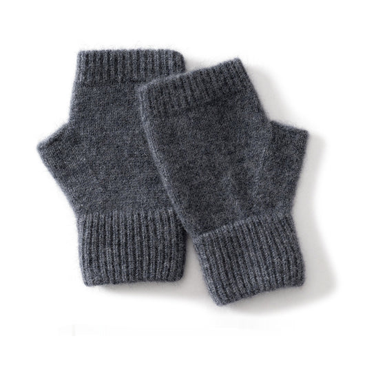Guantes de Lana Merino Australiana sin Dedos con Flor Tejida y Cashmere - Image 7