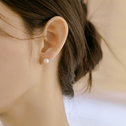 Aretes de Plata 925 Estilo Coreano con Perla - Diseño Minimalista y Elegante - Image 2