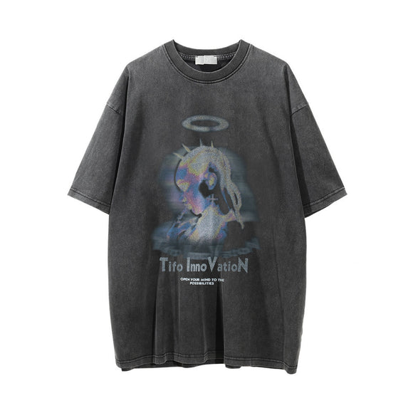 Camiseta Estampada Desgastada para Hombre
