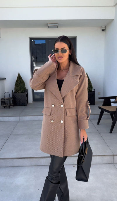 Abrigo de Lana con Cuello H Elegante para Desplazamientos Diarios - Image 25