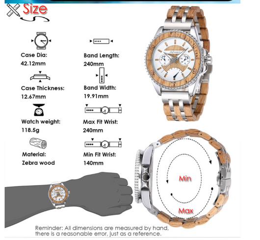 Reloj Deportivo para Hombre con Diseño de Madera y Mecanismo de Precisión - Image 10