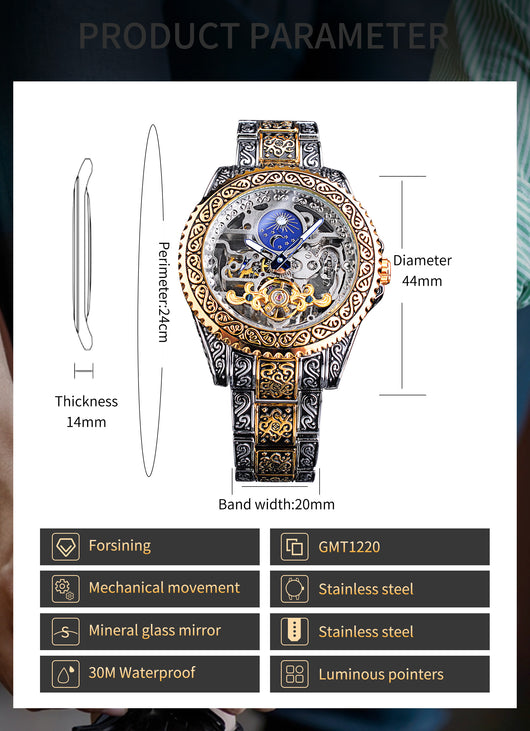 Reloj Mecánico Tourbillon Esqueleto Lujo para Hombre - Image 21