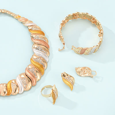 Juego de Collar y Aretes de Aleación - Conjunto Elegante de 4 Piezas - Image 4