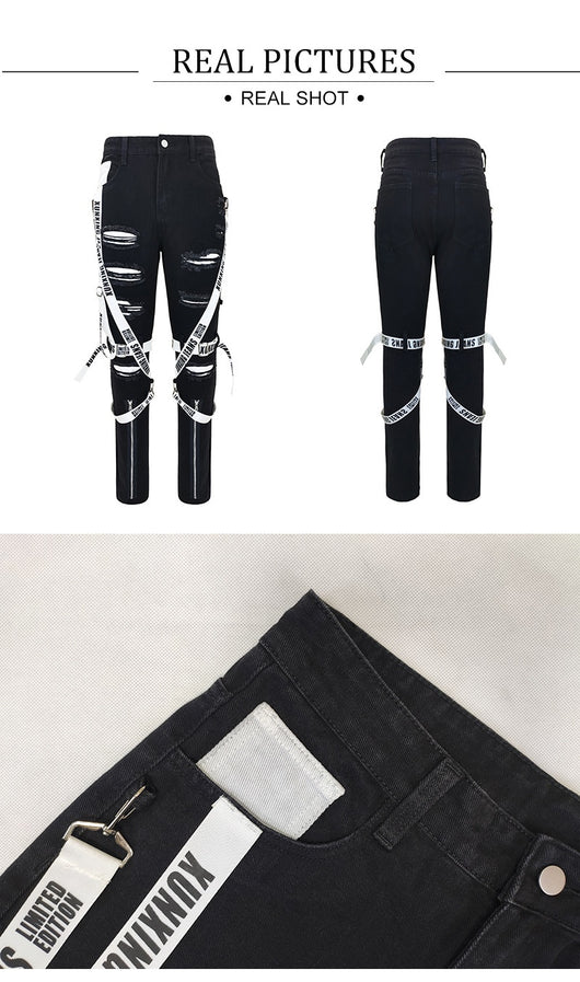 Pantalones Slim Fit Rotos para Hombre con Cierre Frontal - Image 11