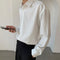 Camisa Suelta de Rayas Premium con Textura Sedosa