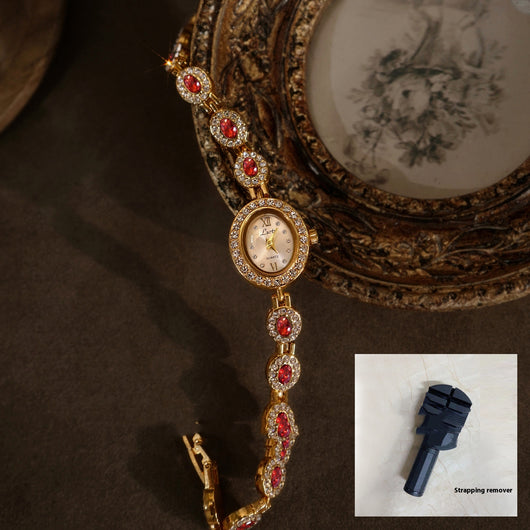Reloj Elegante Ovalado Arcoíris con Cristales de Lujo para Mujer - Image 4