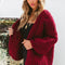 Cardigan Jacquard de Color Liso - Suéter Casual Holgado para Mujer
