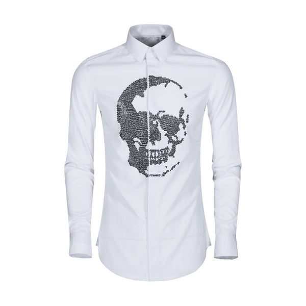Camisa Manga Larga Calavera Diamante para Hombre - Image 3
