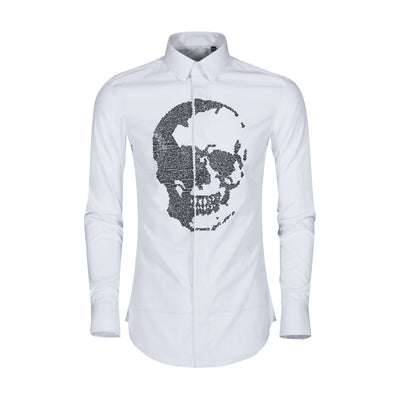 Camisa Manga Larga Calavera Diamante para Hombre - Image 3