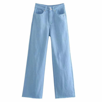 Jeans Rectos Cintura Alta Versátiles Efecto Mopping - Image 7
