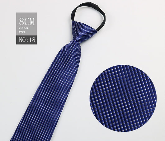 Corbata Negra Rayada Azul con Cierre Rápido - Corbata Ejecutiva Lazy Zip - Image 19