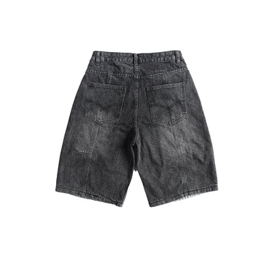 Shorts Camisa de Negocios Patchwork Denim Retro para Hombre - Image 15