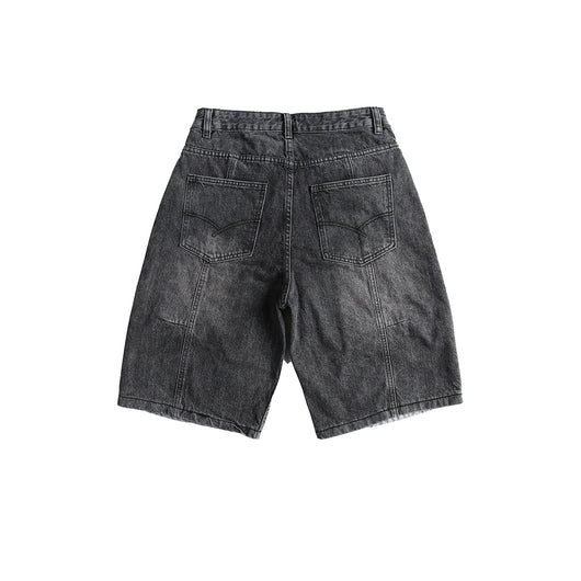 Shorts Camisa de Negocios Patchwork Denim Retro para Hombre - Image 15