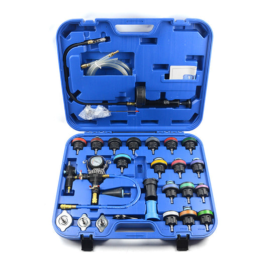 Kit Profesional de 28 Piezas para Prueba de Presión y Purga de Radiadores