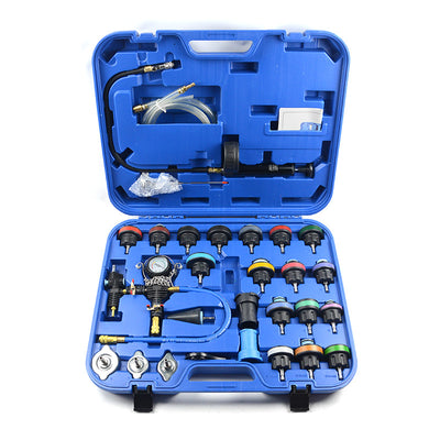 Kit Profesional de 28 Piezas para Prueba de Presión y Purga de Radiadores