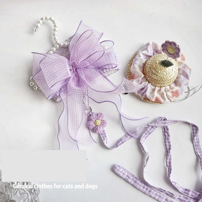 Ropa de Tracción a Cuadros Morados para Perros y Gatos - Image 7