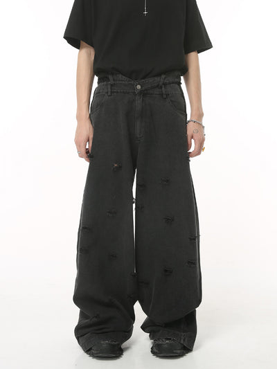 Pantalones Vaqueros Rotos Ancho Estilo Otoño para Hombre - Image 13