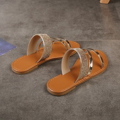 Sandalias Planas de Verano con Strass Romanas - Tallas Grandes - Image 13