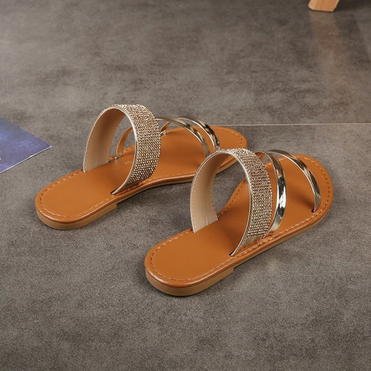 Sandalias Planas de Verano con Strass Romanas - Tallas Grandes - Image 13