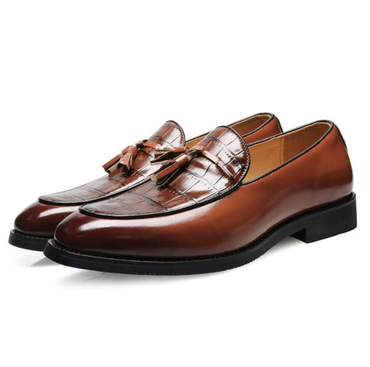 Zapatos de Cuero Estilo Británico Punta Fina Slip-On para Hombre - Image 11