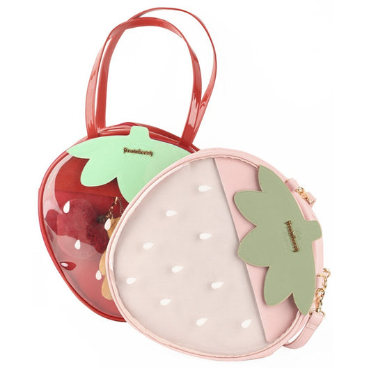 Bolsa Transparente Strawberry Soft-Girl con Diseño de Bandolera - Image 13