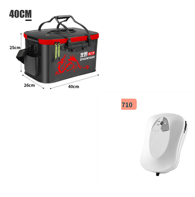 Cubo de Pesca Plegable con Bomba de Oxígeno Recargable - Caja Protectora para Peces Vivos - Image 2