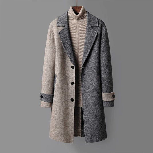 Abrigo de Lana Holgado Estilo Coreano para Hombre