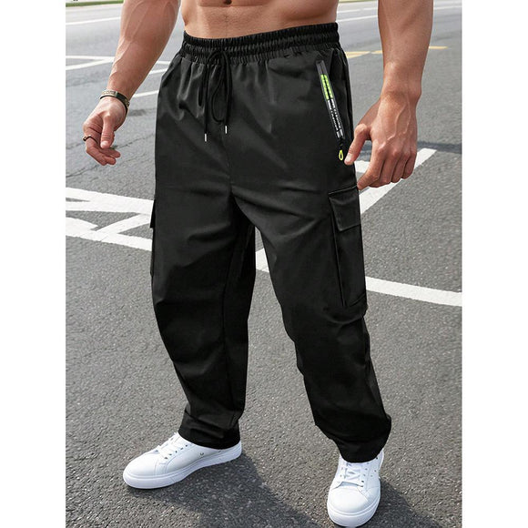 Pantalones de Trabajo Casual Hombre Corte Relajado con Bolsillos Amplios