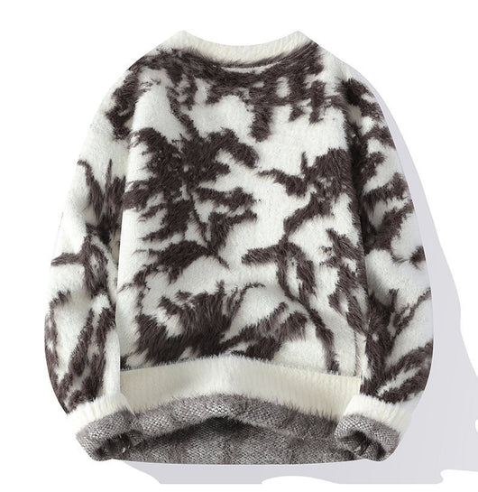 Suéter Holgado Cuello Redondo para Hombre - Tejido Cálido Otoño Invierno - Image 10