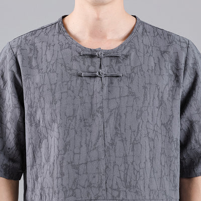 Camiseta Retro Jacquard Cuello Redondo para Hombre - Image 3