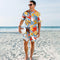Shorts Playero Hombre con Malla Interior y Estampado Digital