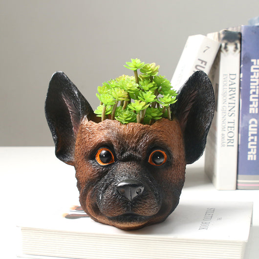Maceta Personalizada de Resina con Flores y Figura de Perro - Image 9