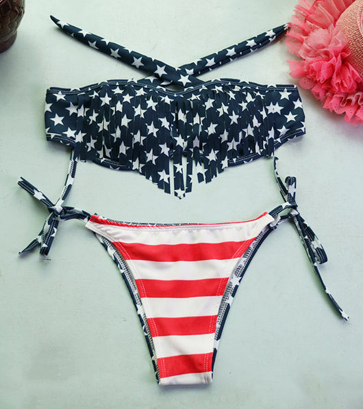Bikini Estampado con Borlas - Image 5