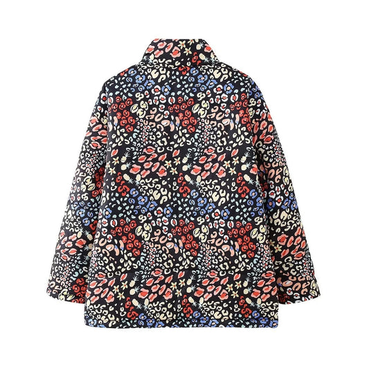 Chaqueta de Algodón Suelta con Cuello de Pie y Cierre - Image 4