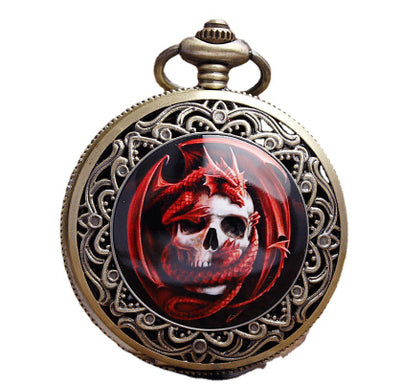 Reloj de Bolsillo Retro Clásico con Calavera de Cerámica Talla Grande - Image 8