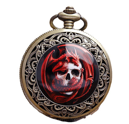 Reloj de Bolsillo Retro Clásico con Calavera de Cerámica Talla Grande - Image 8