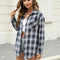 Camisa Casual de Cuadros Escoceses con Puños Reforzados