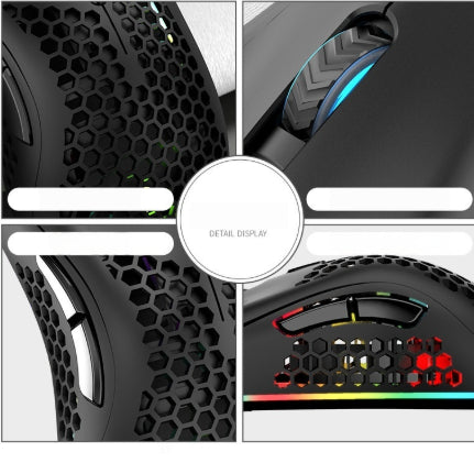 Ratón Inalámbrico Gaming con Diseño Hueco y Carga Luminosa
