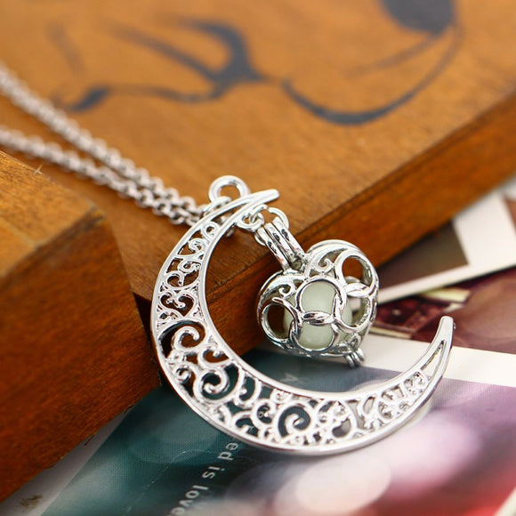 Collar Colgante Luminoso Plateado - Cadena de Plata
