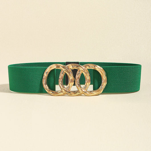 Cinturón Ancho Geométrico para Mujer con Hebilla Circular - Ideal para Trajes y Vestidos - Image 31
