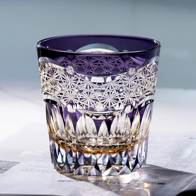 Vaso de Whiskey Edo Kiriko Pino y Grúa - Artesanía Japonesa - Image 16