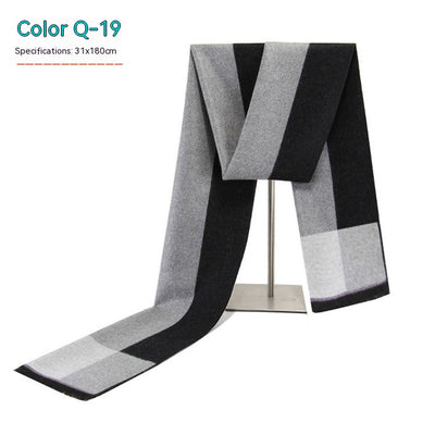 Bufanda de Invierno Rayada en Cashmira Artificial para Hombre - Image 19