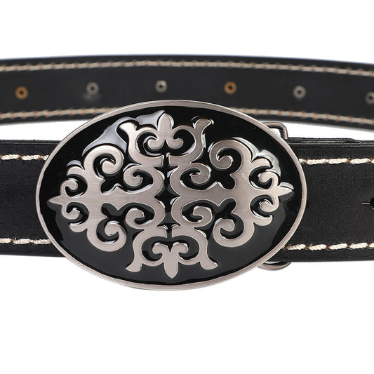 Cinturón de Cuero para Hombre con Hebilla Lisa y Elegante - Image 2