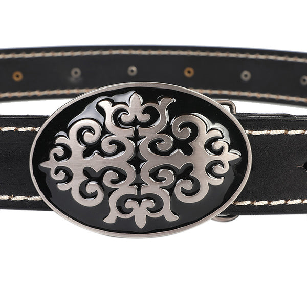 Cinturón de Cuero para Hombre con Hebilla Lisa y Elegante