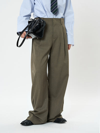 Pantalones Casuales Rectos con Corte Vertical y Acabado Liso - Image 33