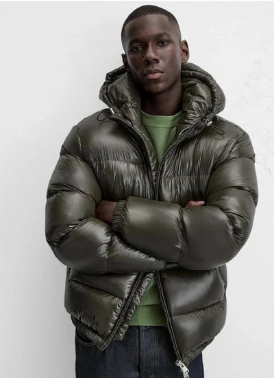 Chaqueta Negra de Algodón con Capucha - Estilo Casual - Image 18